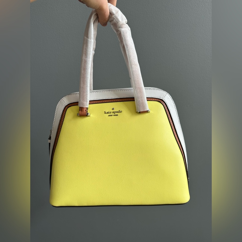 Kate Spade Yellow, Brown, & White Purse NWT